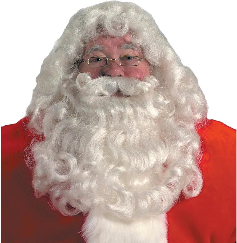 Halco Professional Santa Wig and Beard Set - Deluxe Quality Synthetic Fiber Costume Accessory